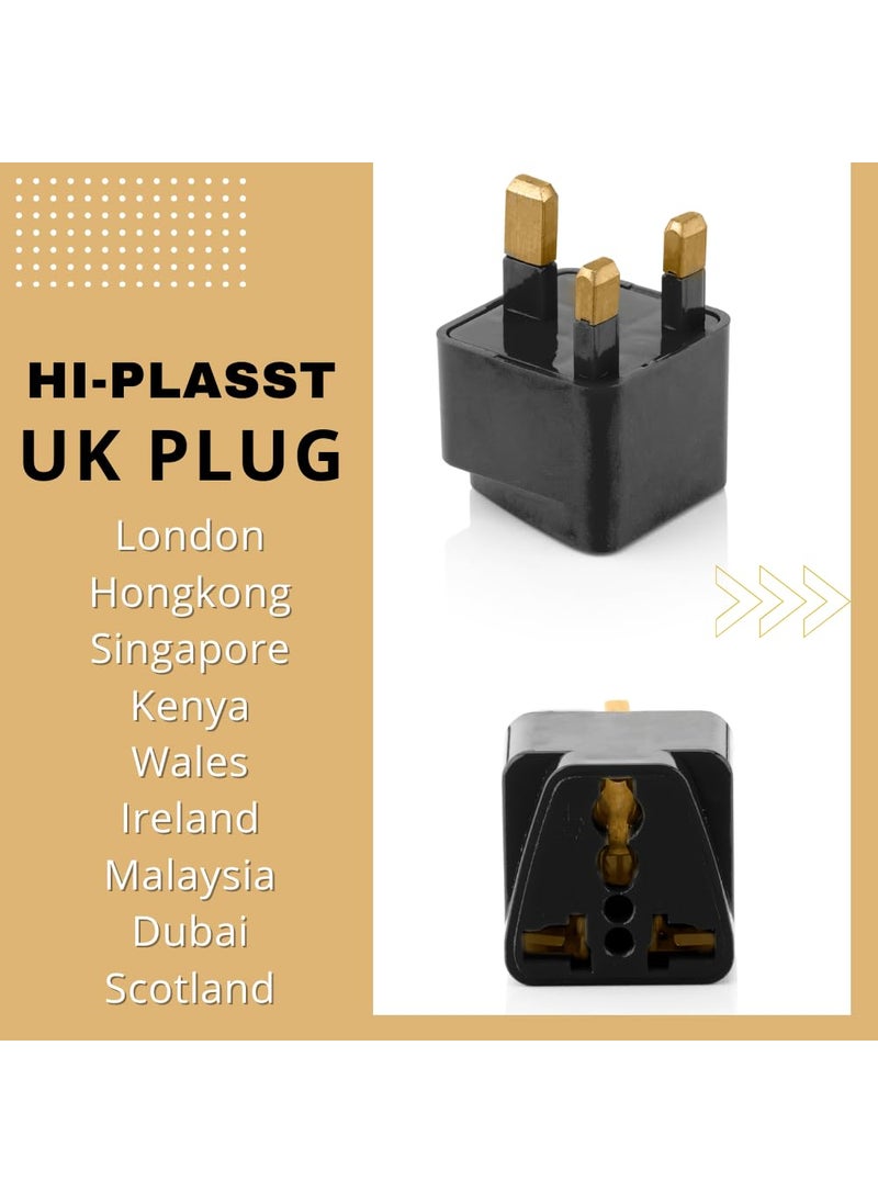 HI PLASST PINS N PLUGS HiPLASST UK Plug Adapter Pack of 20 for London GType Power Plug Converter for England Dubai Hong KongSingapore Ireland Wales ScotlandAdaptor for Charging Laptop Camera Phone  - Image 3