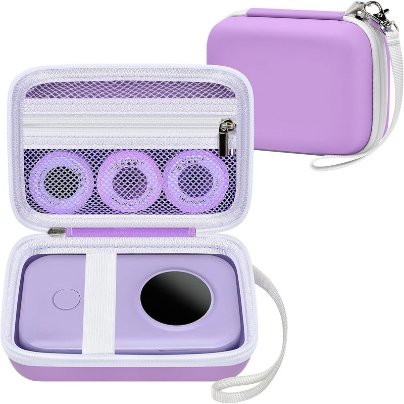 بايول حافظة PAIYULE متوافقة مع طابعة الملصقات المحمولة MUNBYN Bluetooth Bear Label Maker، منظم تخزين ملصقات صغير يحمل لفات شريط الملصقات وكابل USB والمزيد من الملحقات (الصندوق فقط) - Image 1