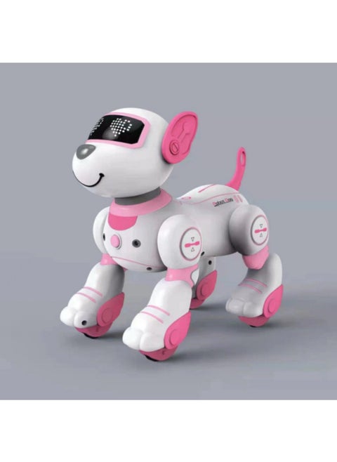 Intelligent Voice Dialogue Charging Robot Dog Touch Induction Song Dance Programming Remote Control Robot Educational Toys-Colour:Bg1533 Dubi 1st Generation Pink Programmable + Intelligent Following + Touch Interaction-Specification:Single Battery Version