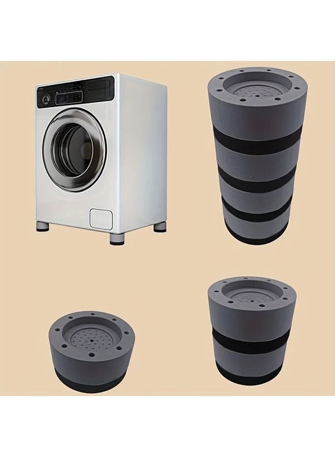 4Pcs Gray And Black Washing Machine Foot Pads Anti Slip Shockproof Heightening Universal - Image 2