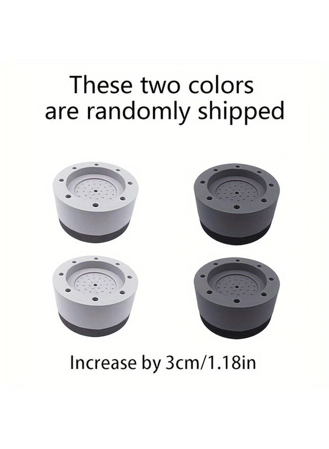 4Pcs Gray And Black Washing Machine Foot Pads Anti Slip Shockproof Heightening Universal - Image 3