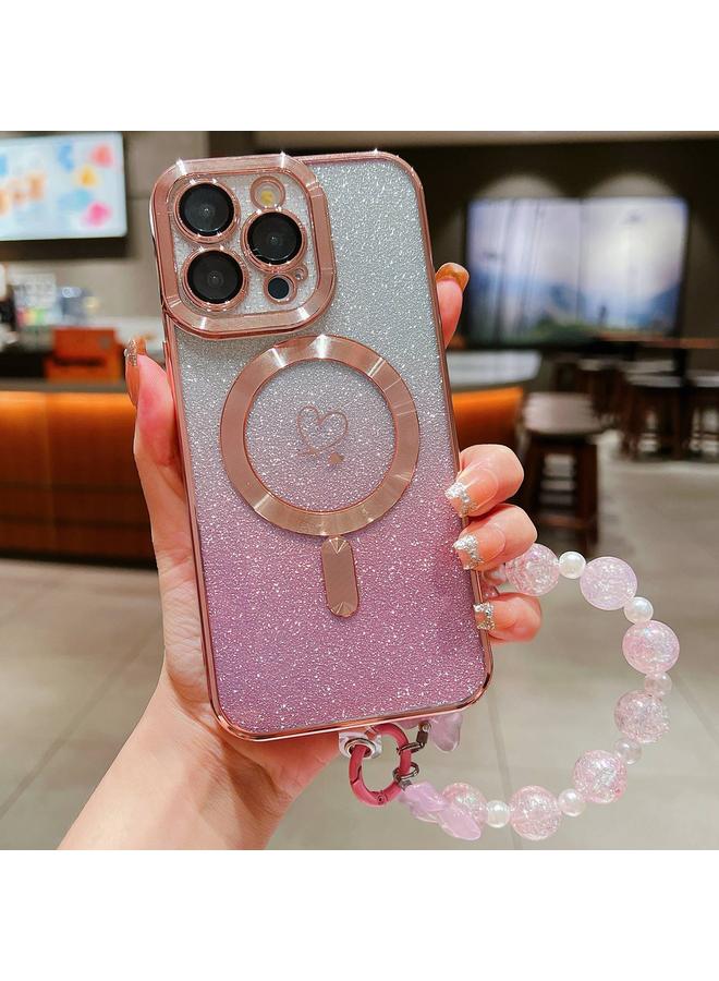 اس-توب جراب لهاتف iPhone 13 Pro Max من ألياف الكربون Magsafe TPU مع أساور لامعة متدرجة اللون - Image 1