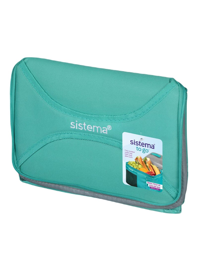 Sistema Mega Fold Up Cooler Bag Teal : Folds Up & Keeps Food Fresh and Cool (On-the-Go)-  Insulated & Leakproof , Made In New Zealand - Image 1