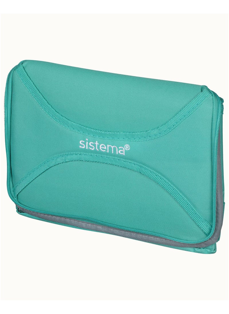 Sistema Mega Fold Up Cooler Bag Teal : Folds Up & Keeps Food Fresh and Cool (On-the-Go)-  Insulated & Leakproof , Made In New Zealand - Image 3