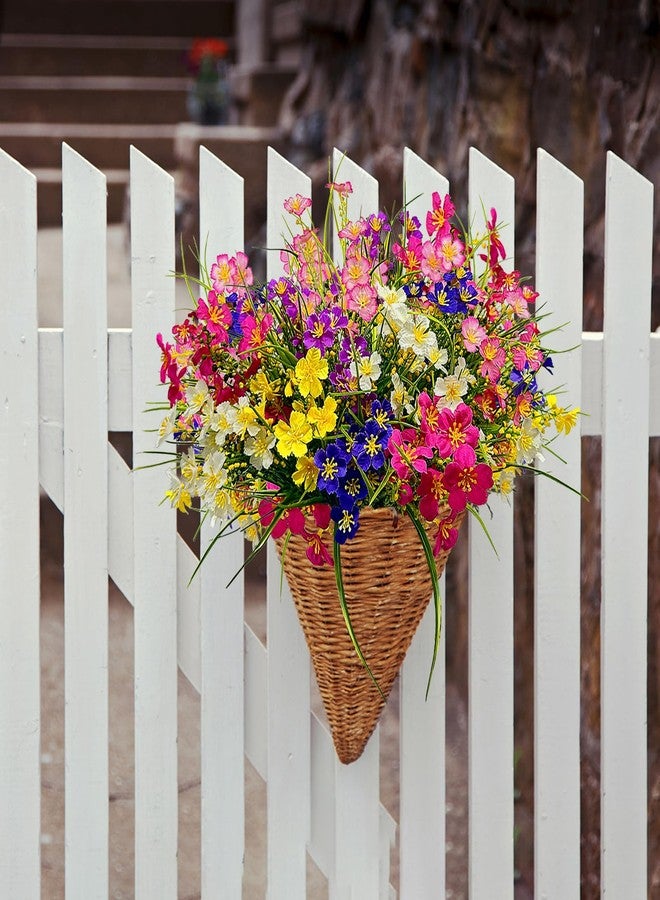 herfate 12 Bundles Artificial Flowers Wild Daisy Plant Lifelike UV Resistant Fake Plastic Flowers Indoor Outside Hanging Plants Mixed Colors Garden Home Office Decor (12) - Image 4