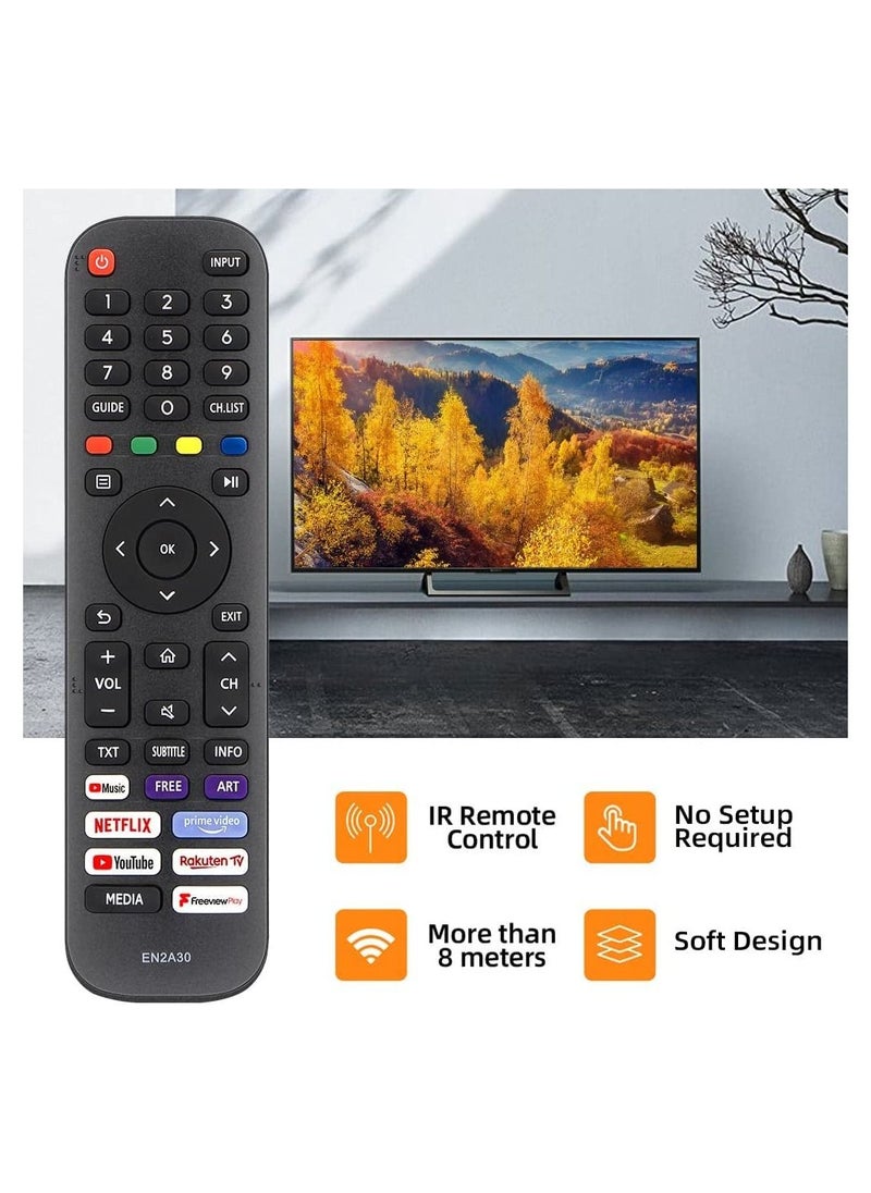 Generic - EN2A30 HT266544 Remote Control for Hisense VIDAA 4K HDR Smart LED TV 43A7300FTUK 50A7300F 50A7300FTUK 55A7300F 55A7300FTUK 65A7300FTUK 55AE7200F 55AE7400FTUK - Image 1