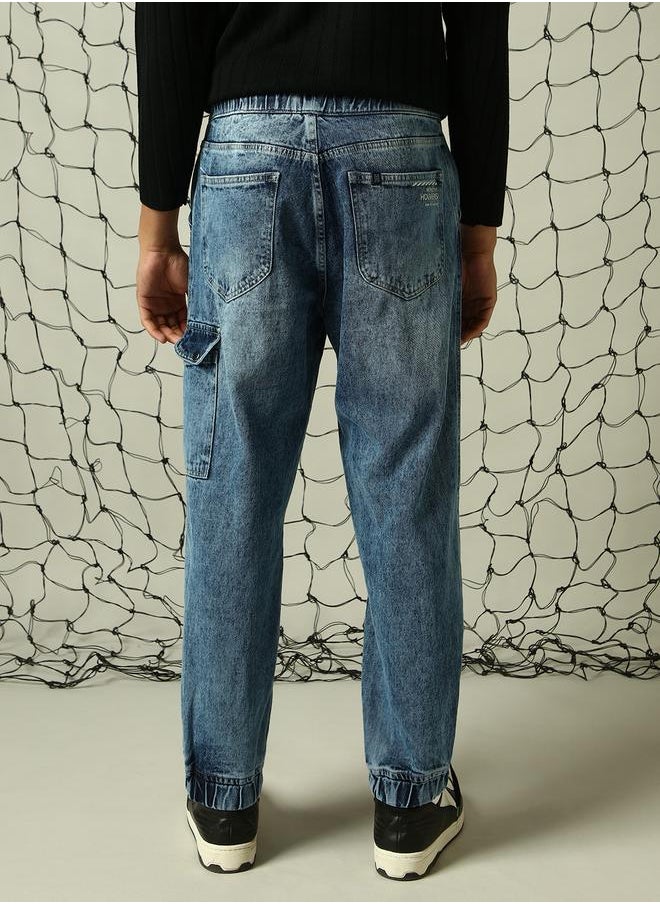 Hubberholme Men's Indigo Jogger Jeans - Comfortable and Trendy Loose Fit  - Image 5