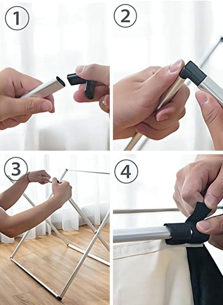 Perfii Three-Section Foldable Laundry Hamper Basket - Durable, Lightweight, and Horizontally Stable - Image 4