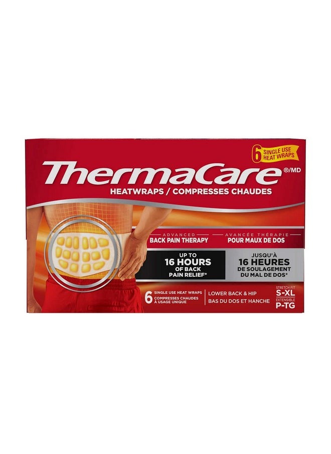 ثيرما كير - لفافات ThermaCare Heatwraps Advance Back Pain Therapy Stretch Fit S-XL، 6 قطع - Image 1