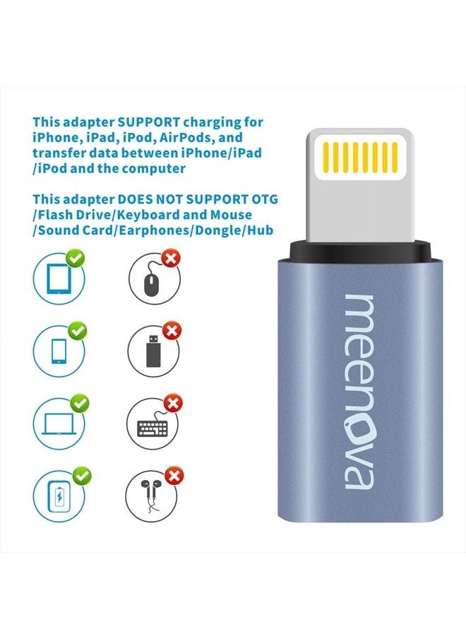 Meenova - 30W, USB C Female to iOS 16 PD Fast Charge Adapter Compatible with iPhone 14 13 12 11 Pro Max, Xs,Xr, 8P, iPad Air Mini, Convert MacBook Type-C Charging Cable to iPad, Data Sync,Holder,Case,Key Chain - Image 1