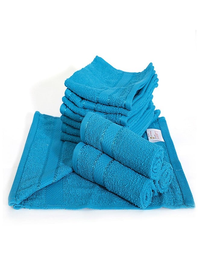 Layers مناشف وجه قطنية 100% من لايرز، عبوة من 12 منشفة | مجموعة إيفر فريش | 380 غرام/متر مربع، فائقة النعومة وعالية الامتصاص | لطيفة على البشرة | مقاومة للبهتان | منشفة وجه للرجال والنساء | 30 × 30 سم - أزرق ملكي - Image 1