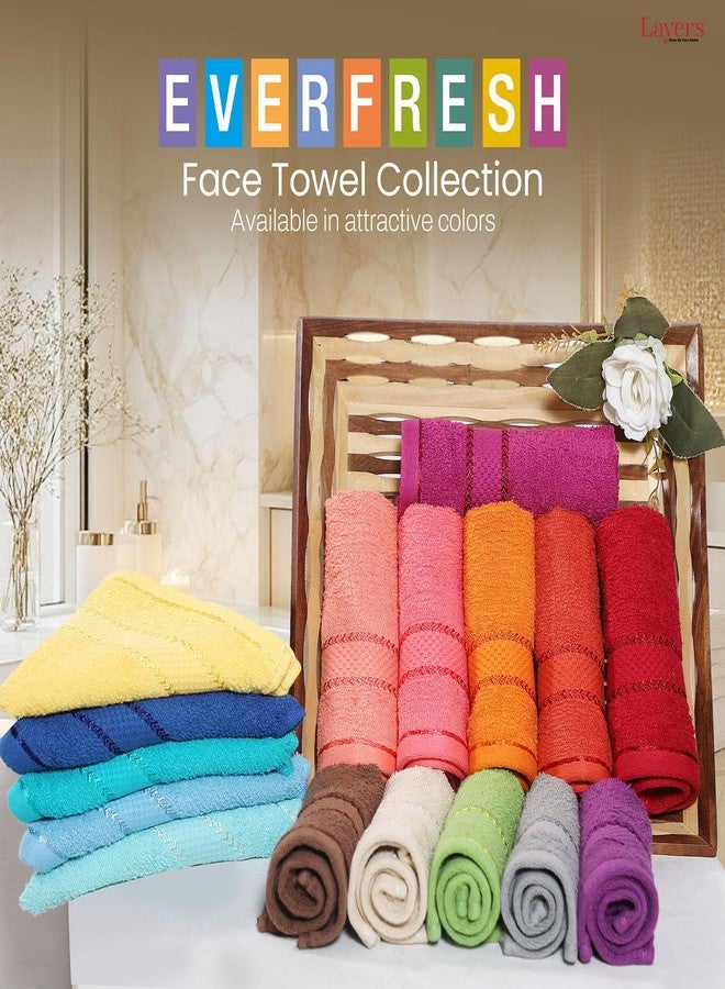 Layers مناشف وجه قطنية 100% من لايرز، عبوة من 12 منشفة | مجموعة إيفر فريش | 380 غرام/متر مربع، فائقة النعومة وعالية الامتصاص | لطيفة على البشرة | مقاومة للبهتان | منشفة وجه للرجال والنساء | 30 × 30 سم - أزرق ملكي - Image 5