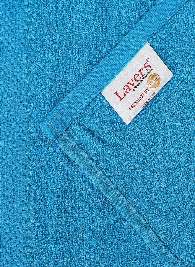 Layers مناشف وجه قطنية 100% من لايرز، عبوة من 12 منشفة | مجموعة إيفر فريش | 380 غرام/متر مربع، فائقة النعومة وعالية الامتصاص | لطيفة على البشرة | مقاومة للبهتان | منشفة وجه للرجال والنساء | 30 × 30 سم - أزرق ملكي - Image 3