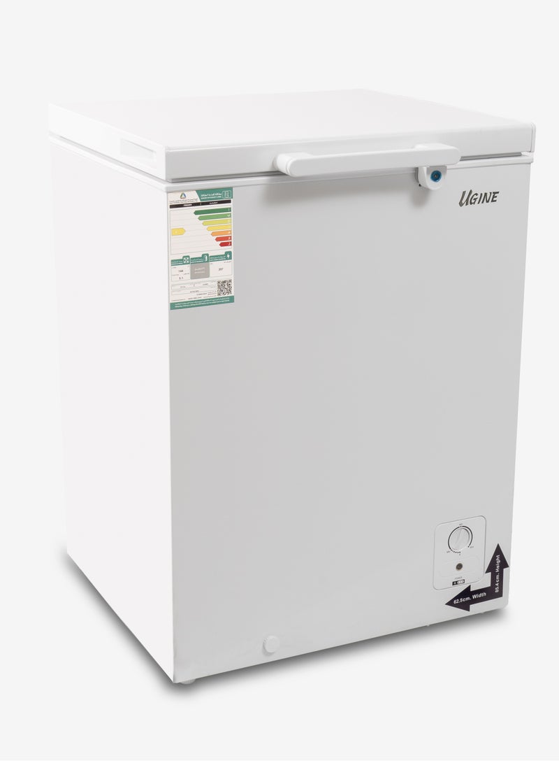 UGINE Defrost Chest FreezerUgine Chest Freezer 144 L, 5 Cu.Ft, De-Frost, White - UCFK144N - Image 2