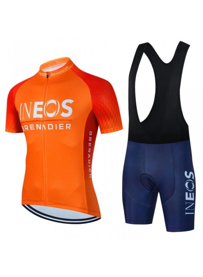 Ineos Men's Summer Short-sleeved Mountain Bike Cycling Jersey Cycling Jersey Set Summer