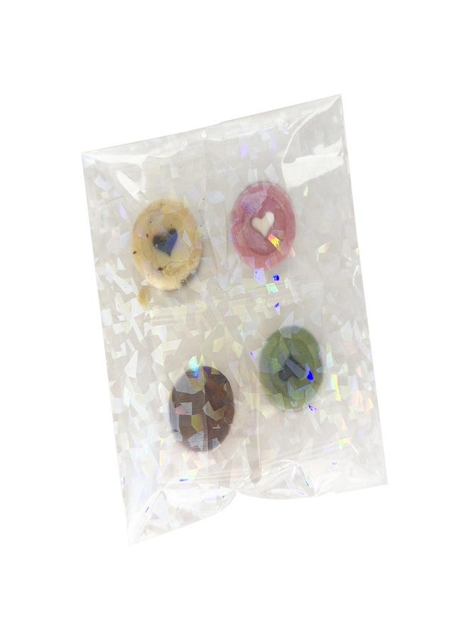 PABCK 100 Pieces Plastic Self Adhesive Bags Clear Cellophane Candy Cookies Bag 4.9x5.5+1.18 inch Resealable Treat Party Favors for Chocolate Gifts Jewelery Samples Wrapping Self Sealing - Image 1