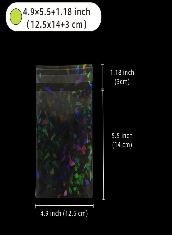 PABCK 100 Pieces Plastic Self Adhesive Bags Clear Cellophane Candy Cookies Bag 4.9x5.5+1.18 inch Resealable Treat Party Favors for Chocolate Gifts Jewelery Samples Wrapping Self Sealing - Image 3