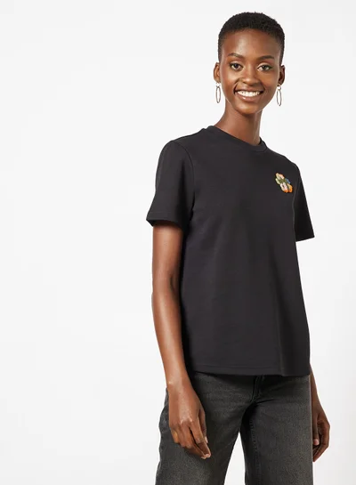 Ted Baker Embroidered Magnolia Motif T-Shirt