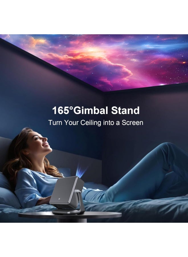 Projector [Auto Focus/Keystone & Gimbal Stand] with Android TV,700ANSI WiFi6 Bluetooth Native 1080P Projectors,4K Support Smart Movie Projector,Home Theater for Phone/TV Stick/HDMI/USB - Image 5
