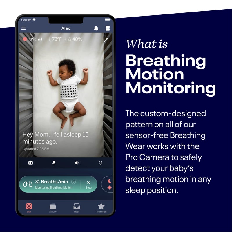 Nanit Breathing Wear Band 3-Pack – Works with  Pro Baby Monitor to Track Breathing Motion Sensor-Free, Real-Time Alerts, 100% Cotton, Size Small, 0-3 Months, Multi-Color - Image 5