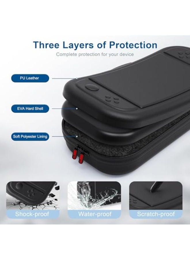 Switch 2 Carrying Case for Nintendo Switch 2 (2025), Portable Hard Shell Travel Case with Pockets for Accessories and Games Card, Protective Travel Bag for Switch 2 Holds 10 Game Cartridge Black - Image 4