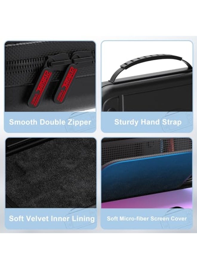 Switch 2 Carrying Case for Nintendo Switch 2 (2025), Portable Hard Shell Travel Case with Pockets for Accessories and Games Card, Protective Travel Bag for Switch 2 Holds 10 Game Cartridge Black - Image 5