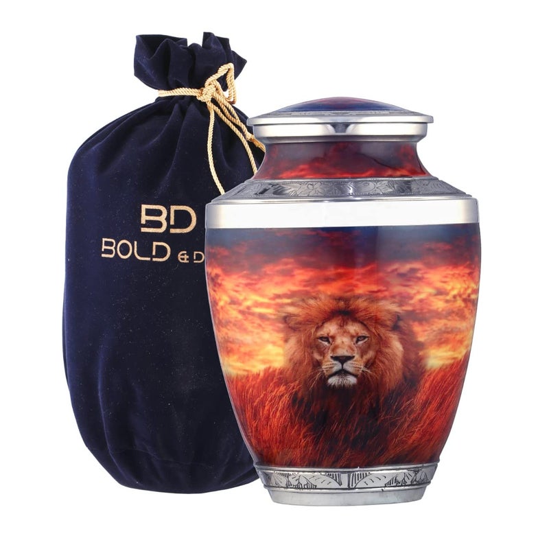 BOLD  DIVINE Lion Cremation Urns for Human Ashes  Decorative Urns Urns for Human Ashes Female  Male Urns for Ashes Adult Female Funeral Urns  Lion Large