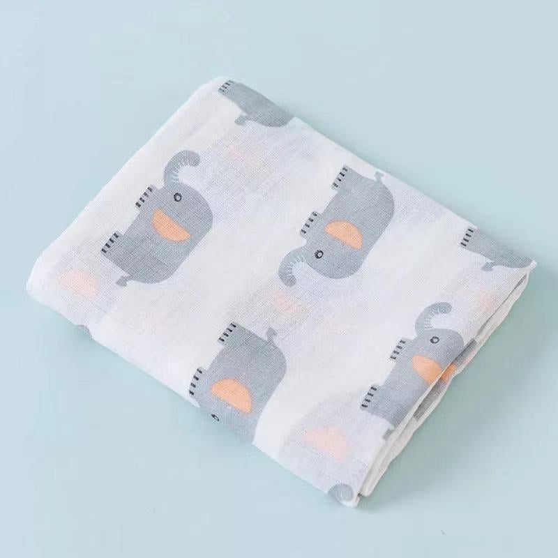 Cotton Muslin Swaddle Blanket for NewbornThird Edition Elephant Third Edition Elephant