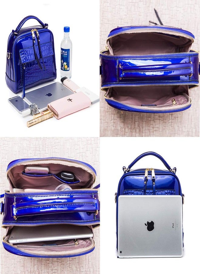 Chikencall Women’s Patent Leather Handbag and Purses Crocodile Pattern Shell Shoulde Bags Ladies Satchels Crossbody Bag Purple - Image 4