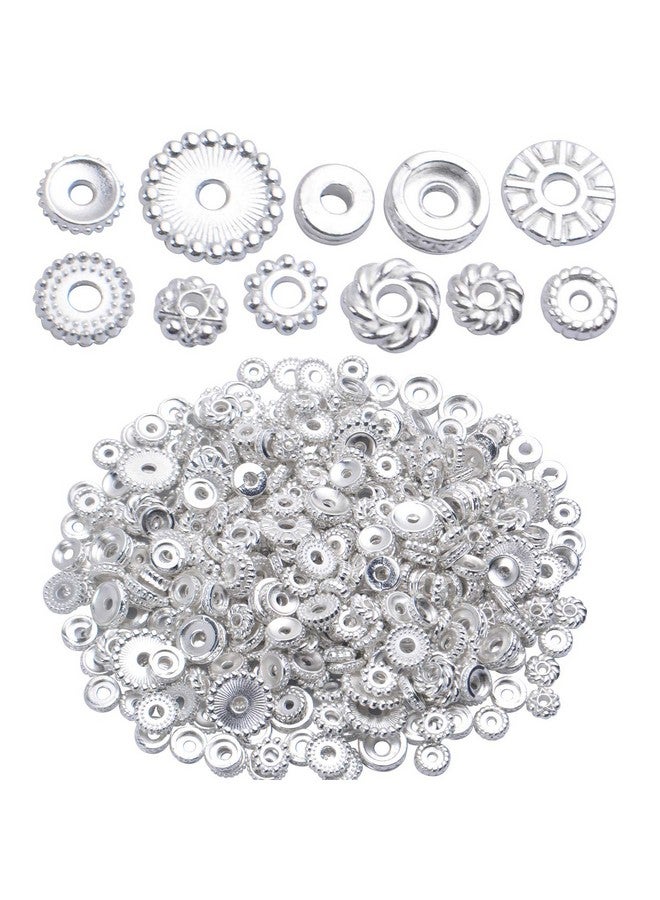 BronaGrand 100 Gram(About 170-300pcs) Spacer Beads Jewelry Bead Charm Spacers Alloy Spacer Beads for Jewelry Making DIY Bracelets Necklace and Crafting,Silver - Image 1