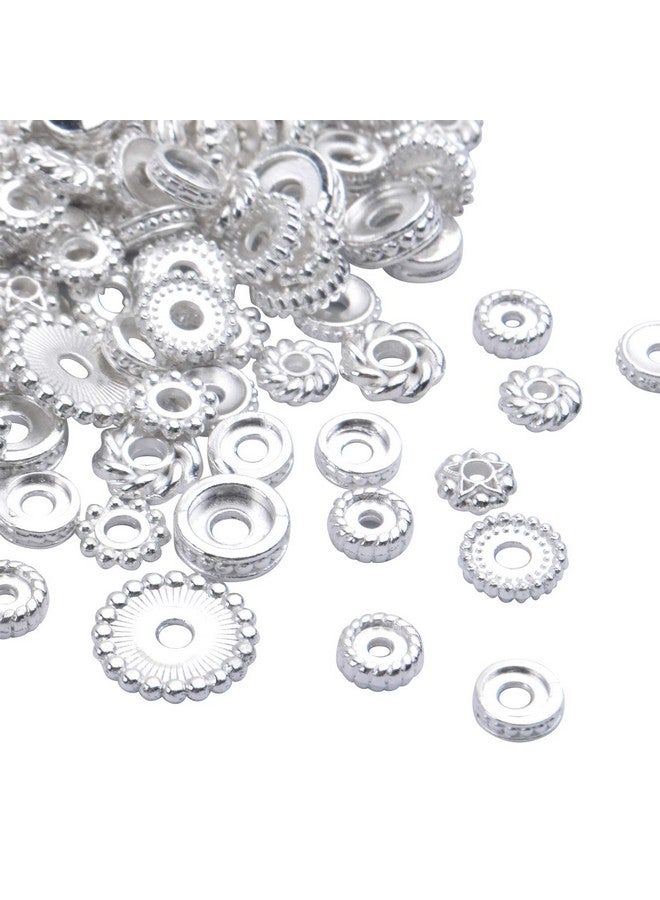 BronaGrand 100 Gram(About 170-300pcs) Spacer Beads Jewelry Bead Charm Spacers Alloy Spacer Beads for Jewelry Making DIY Bracelets Necklace and Crafting,Silver - Image 4