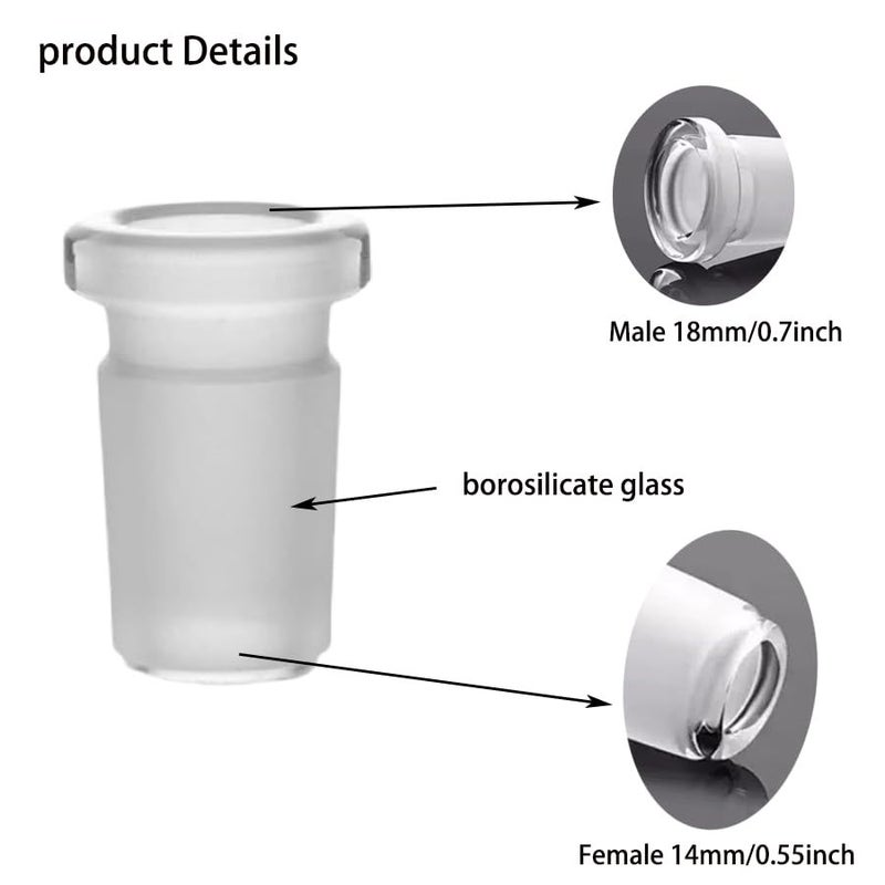 6Pcs Glass Adapter Converting 10mm 14mm Female To 14mm 18mm Male For Water Pipe Quartz Banger Nail - Image 4