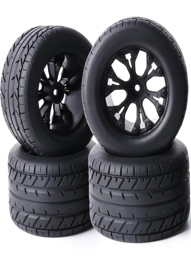 ZRRC Preglued 12mm Hex RC Wheels Tires 1/10 RC Truck Tires and Wheels 2.8" MT Tyres for Traxxas Rustler Stampede 2WD 4x4 VXL Hoss E-Revo Redcat Volcano EPX Riaario Amoril Kyosho 1-10 RC Monster Truck - Image 1
