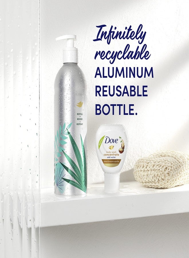Dove Body Wash Aluminum Reusable Bottle and Concentrate Refill (2x) Starter Kit for Instantly Soft Skin Shea and Warm Vanilla for Skin Care and Lasting Nourishment 4oz (makes 16oz) - Image 2