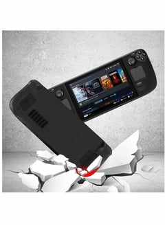 SYOSI Protective Case Compatible, for Valve Steam Deck, Full Protection Silicone Cover, with Anti-Slip Particles Shockproof Protector Grip Shell, for Steam Deck -Black  - Image 5