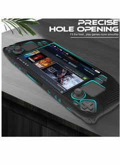 SYOSI Protective Case Compatible, for Valve Steam Deck, Full Protection Silicone Cover, with Anti-Slip Particles Shockproof Protector Grip Shell, for Steam Deck -Black  - Image 3