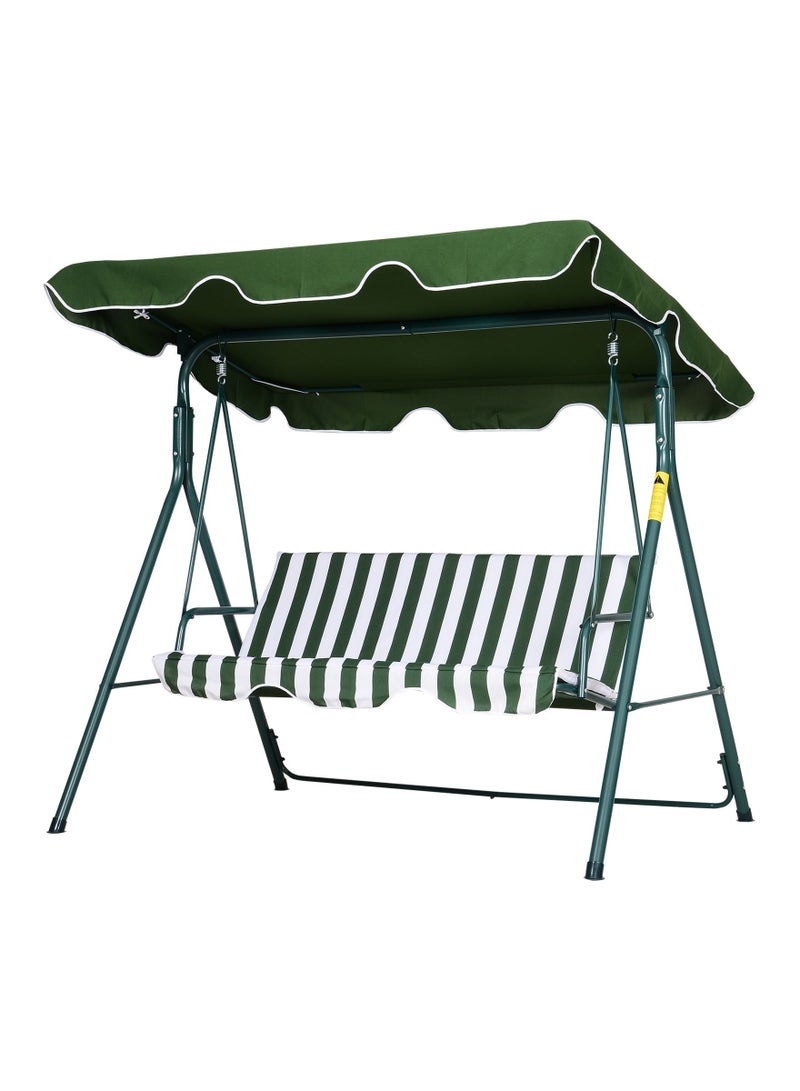 DubaiGallery 3-Seat Patio Outdoor Porch Swing Glider Chair with Canopy, Green garden furniture swing chair patio chair - Image 3