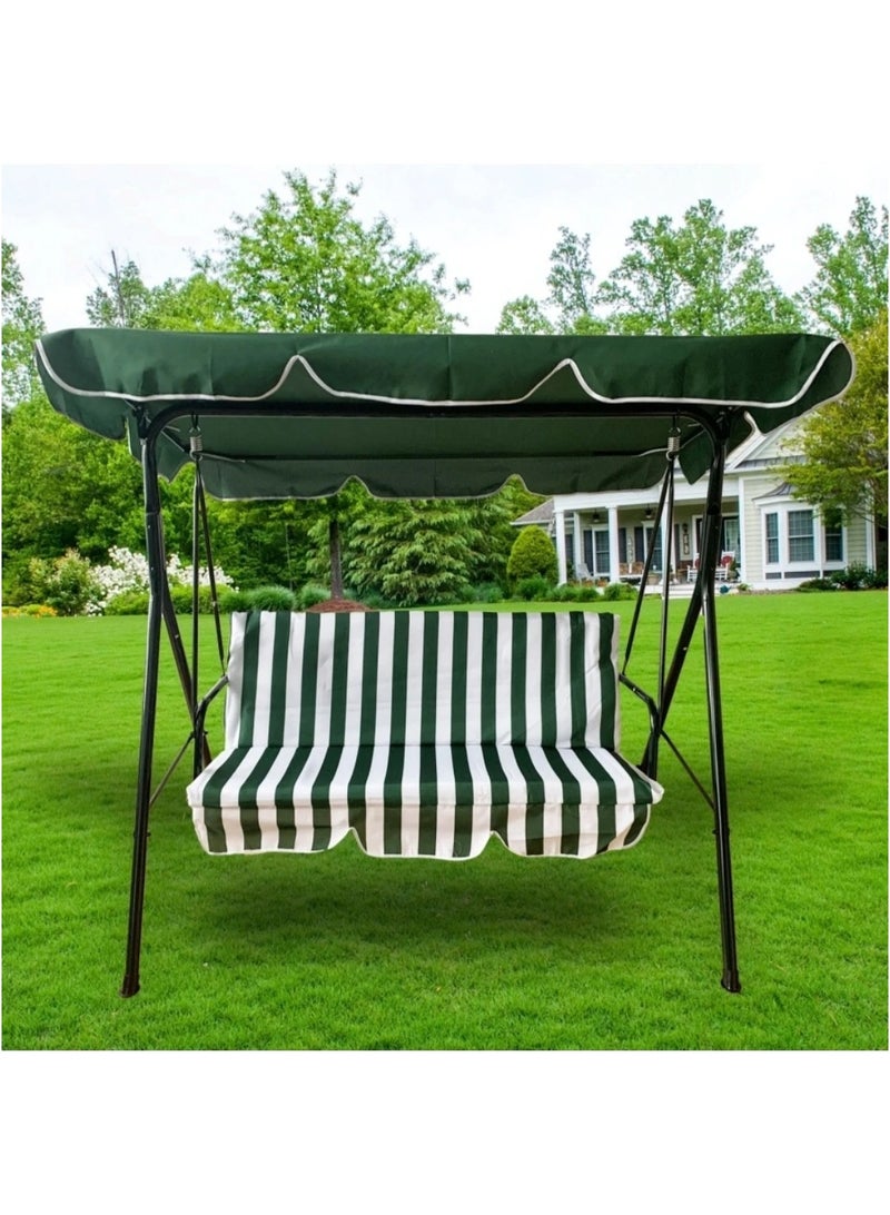 DubaiGallery 3-Seat Patio Outdoor Porch Swing Glider Chair with Canopy, Green garden furniture swing chair patio chair - Image 4