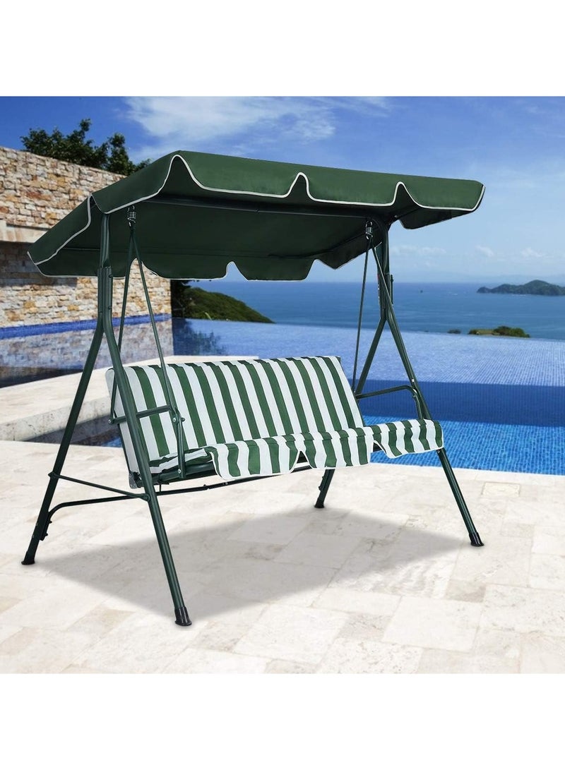 DubaiGallery 3-Seat Patio Outdoor Porch Swing Glider Chair with Canopy, Green garden furniture swing chair patio chair - Image 2
