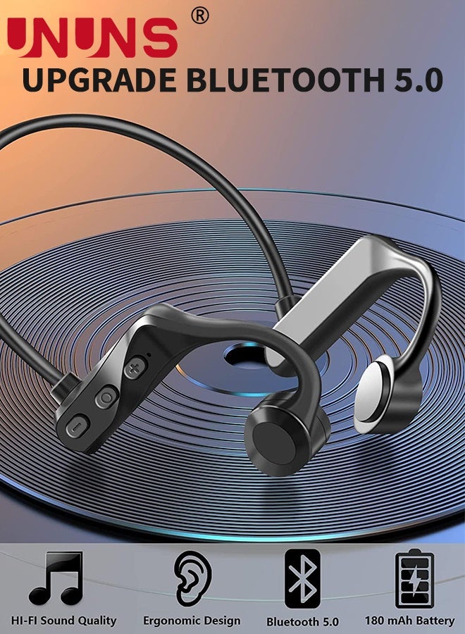 UNUNS Bone Conduction Bluetooth Headphones,Wireless Open-Ear Headphone,Waterproof Sports Headset With Microphone,Lightweight Air Bone Conduction Earphone,For Running Cycling Driving Workouts - Image 2