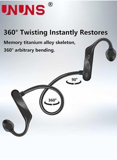 UNUNS Bone Conduction Bluetooth Headphones,Wireless Open-Ear Headphone,Waterproof Sports Headset With Microphone,Lightweight Air Bone Conduction Earphone,For Running Cycling Driving Workouts  - Image 3