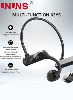 UNUNS Bone Conduction Bluetooth Headphones,Wireless Open-Ear Headphone,Waterproof Sports Headset With Microphone,Lightweight Air Bone Conduction Earphone,For Running Cycling Driving Workouts  - Image 4