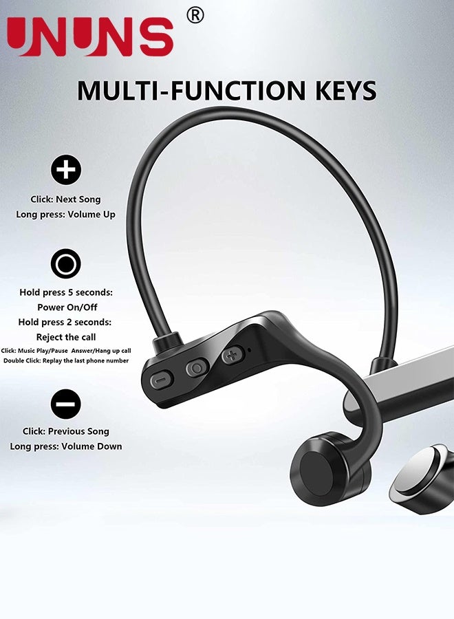 UNUNS Bone Conduction Bluetooth Headphones,Wireless Open-Ear Headphone,Waterproof Sports Headset With Microphone,Lightweight Air Bone Conduction Earphone,For Running Cycling Driving Workouts - Image 4
