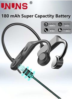 UNUNS Bone Conduction Bluetooth Headphones,Wireless Open-Ear Headphone,Waterproof Sports Headset With Microphone,Lightweight Air Bone Conduction Earphone,For Running Cycling Driving Workouts  - Image 5
