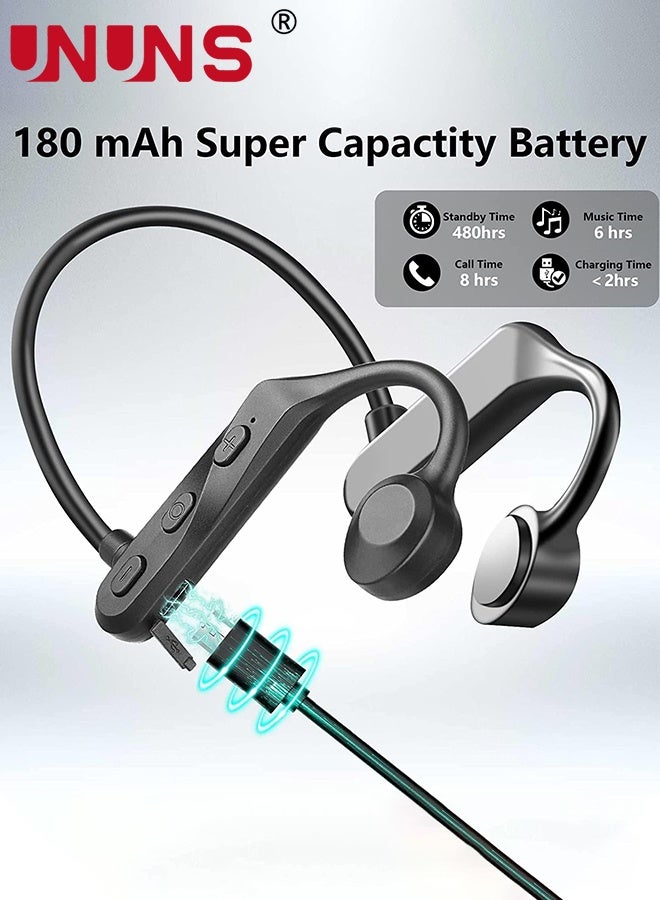 UNUNS Bone Conduction Bluetooth Headphones,Wireless Open-Ear Headphone,Waterproof Sports Headset With Microphone,Lightweight Air Bone Conduction Earphone,For Running Cycling Driving Workouts - Image 5