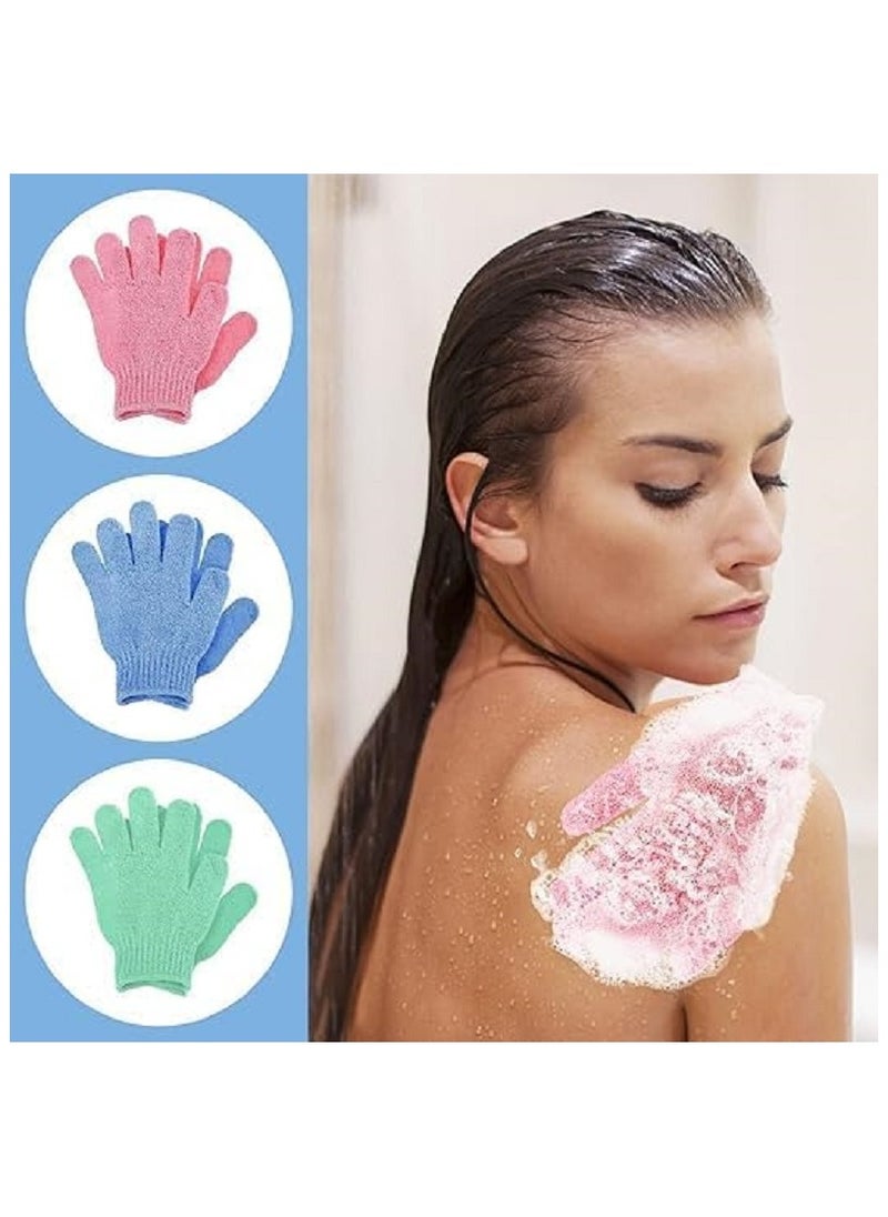 Generic Exfoliating Gloves - Bamboo Exfoliating Gloves for Shower - Shower Loofah - Body Scrub for Bathroom - Removes Ingrown Hair and Dead Skin - Multicolor  - Image 3