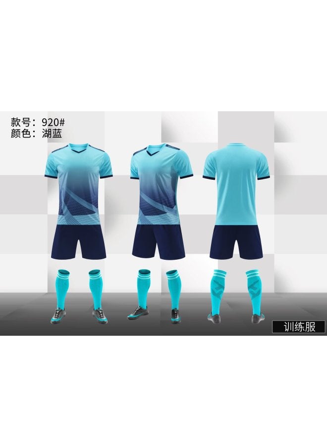 Lake Blue Short Sleeve Football Jersey - Image 1