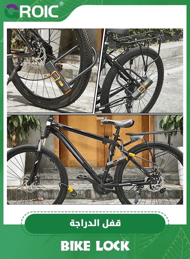 GROIC Bike U-Lock, Bicycle U Combination Lock with Cable Heavy Duty Anti-Theft Mounting Bracket,1.2m Cable & Padlock Holder for Bicycles E-Bikes Scooters,Bicycle Lock,Large U Shaped Ebike Lock - Image 5
