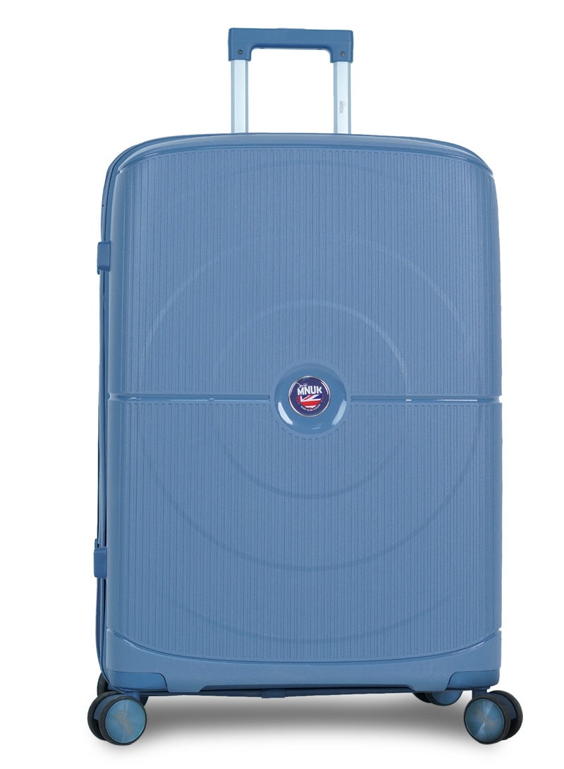 MNUK PREMIO Set of 3 Luggage| Polypropylene (PP) Hardside Luggage Trolley|Double 360° 4 Wheeler| Cabin-20 Inch, Medium- 24 Inch, Large-28 Inch|Blue - Image 2
