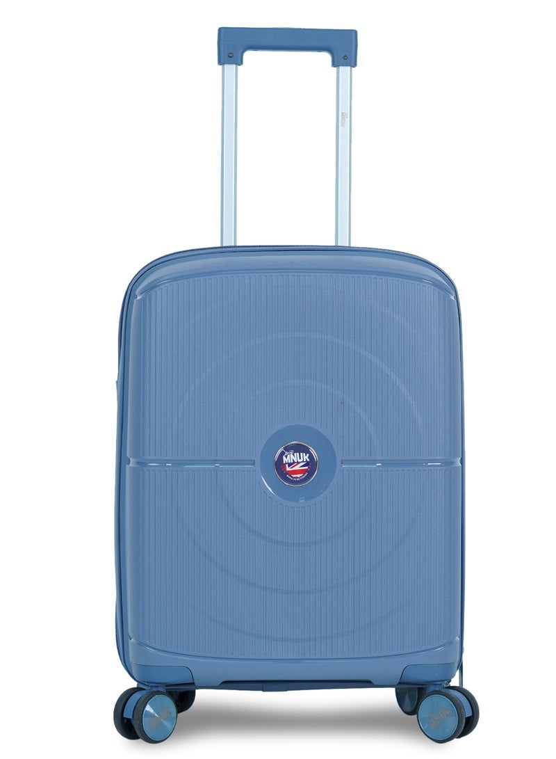 MNUK PREMIO Set of 3 Luggage| Polypropylene (PP) Hardside Luggage Trolley|Double 360° 4 Wheeler| Cabin-20 Inch, Medium- 24 Inch, Large-28 Inch|Blue - Image 4